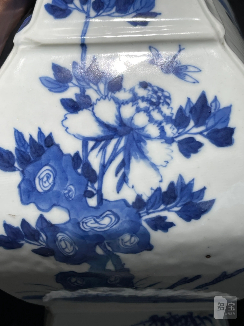 清中期 青花人物纹方瓶一对 - 图21